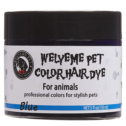 WELYEME Dog Hair Dye Blue, Permanent Pet Hair Dye, Professional Dog Safe Hair Dye, Bright Color for Dogs and Horses