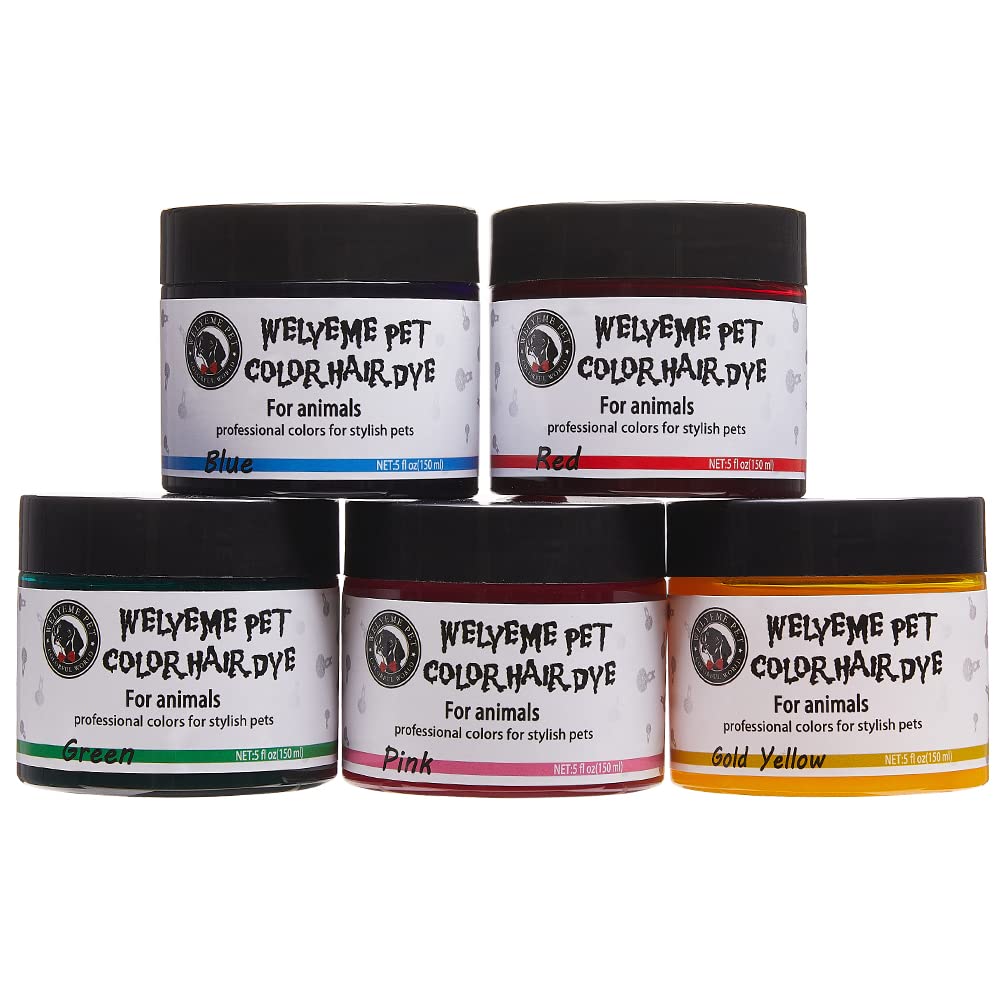 WELYEME Dog Hair Dye Blue, Permanent Pet Hair Dye, Professional Dog Safe Hair Dye, Bright Color for Dogs and Horses