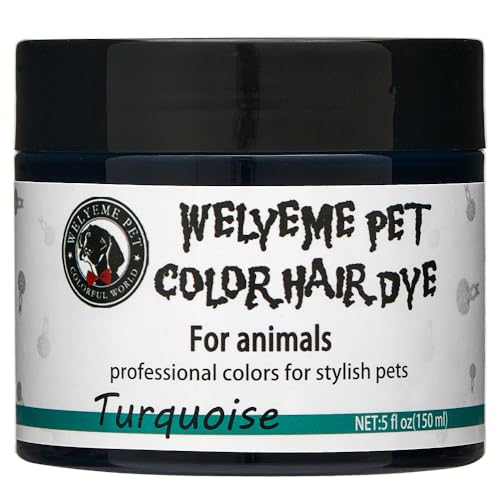 WELYEME Dog Hair Dye Blue, Permanent Pet Hair Dye, Professional Dog Safe Hair Dye, Bright Color for Dogs and Horses