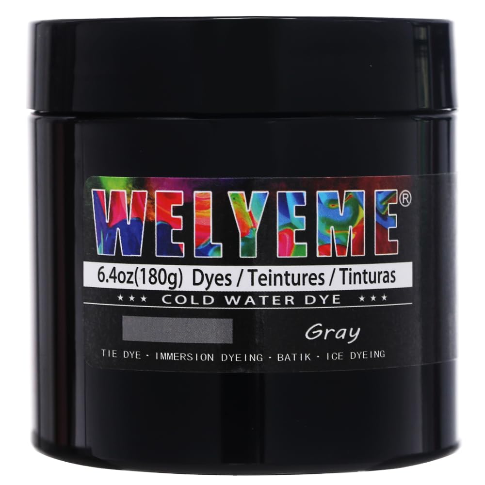 WELYEME Cold Water Dye, Tie Dye Powder, Fabric Dye Powder for Clothes (Black)