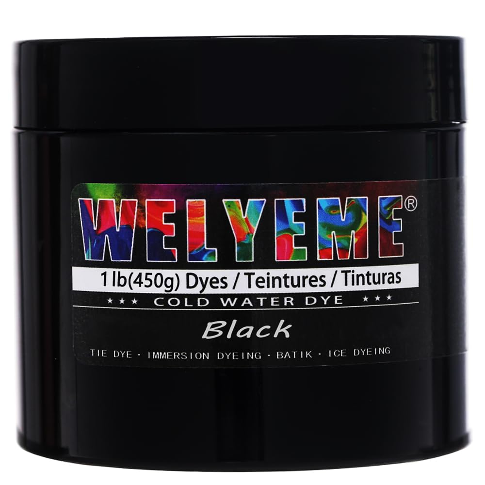 WELYEME Cold Water Dye, Tie Dye Powder, Fabric Dye Powder for Clothes (Black)