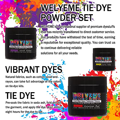 WELYEME Cold Water Dye, Tie Dye Powder, Fabric Dye Powder for Clothes (Black)