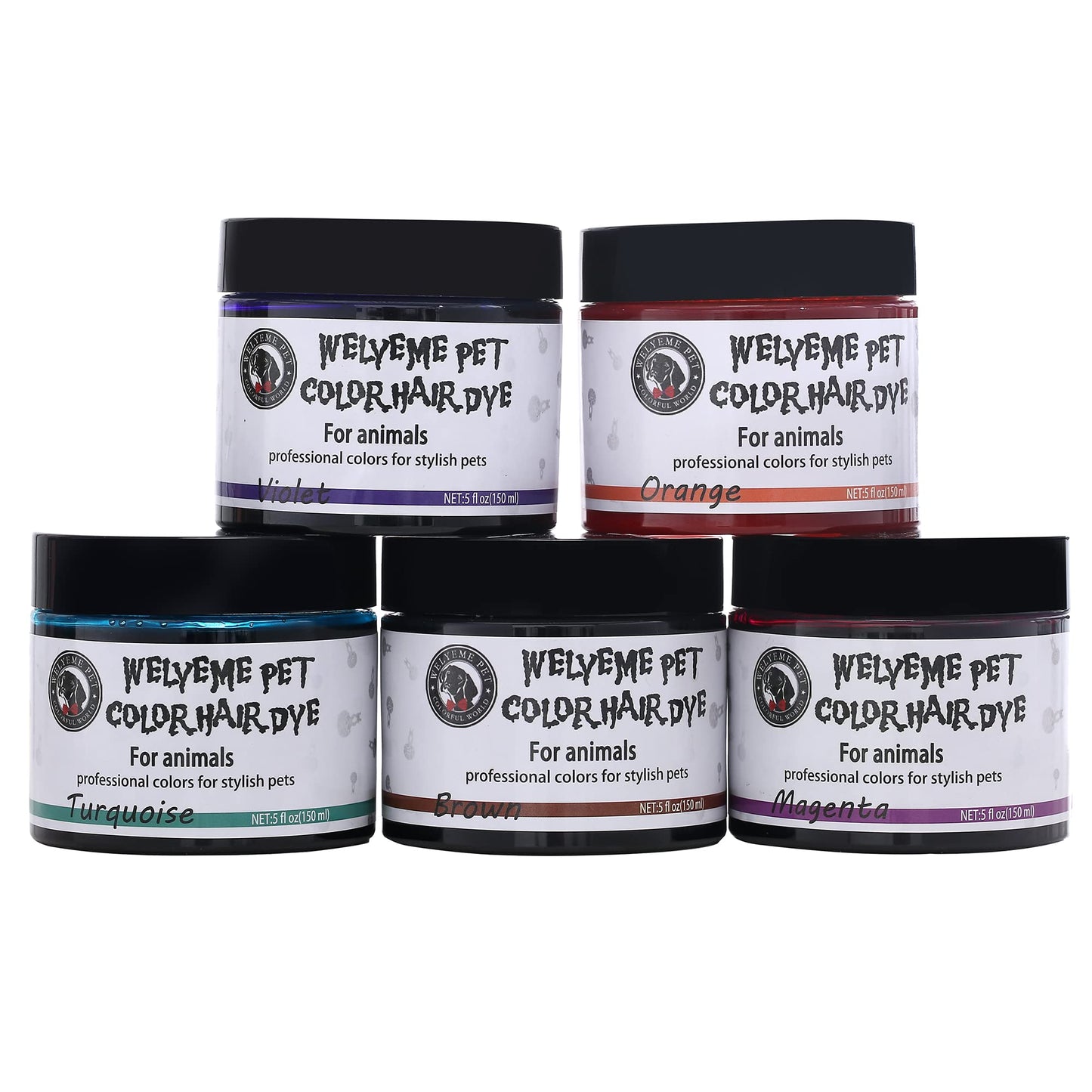 WELYEME Dog Hair Dye Blue, Permanent Pet Hair Dye, Professional Dog Safe Hair Dye, Bright Color for Dogs and Horses